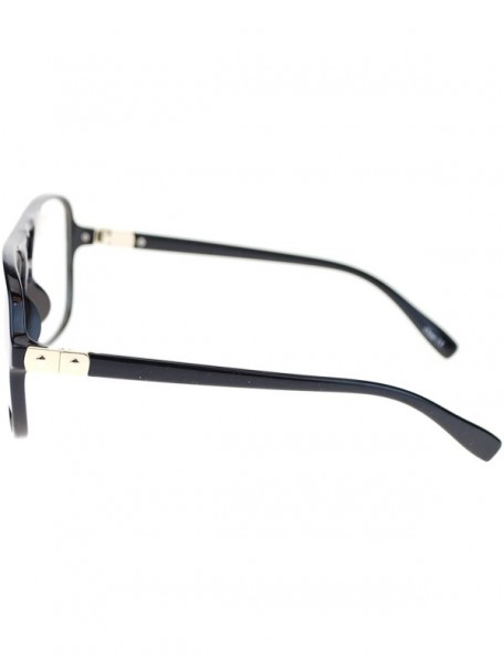 Aviator Mens Retro Nerdy Geek Urkel Plastic Pilot Clear Lens Eye Glasses - Black Gold - C111Q16WM73 $10.40