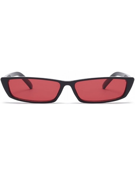 Square Fashion Vintage Rectangle Sunglasses Glasses - Black+red - CP189OUYGW6 $12.84