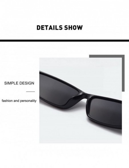 Square Fashion Vintage Rectangle Sunglasses Glasses - Black+red - CP189OUYGW6 $12.84