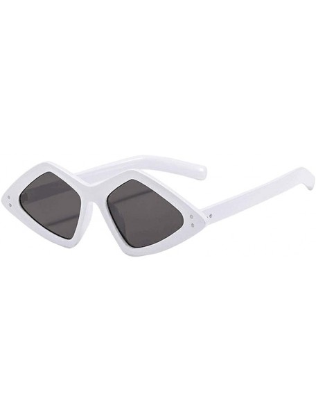 Round Unisex Lightweight Irregular Fashion Sunglasses Mirrored Polarized Lens Glasses - White - CQ18S9A2TLN $8.20