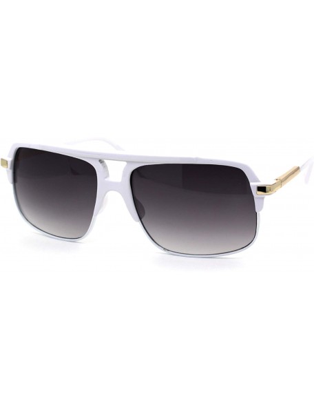 Rectangular Unisex Half Rim Plastic Racer Mobster Sunglasses - White Smoke - CO195KHCRQ3 $14.95