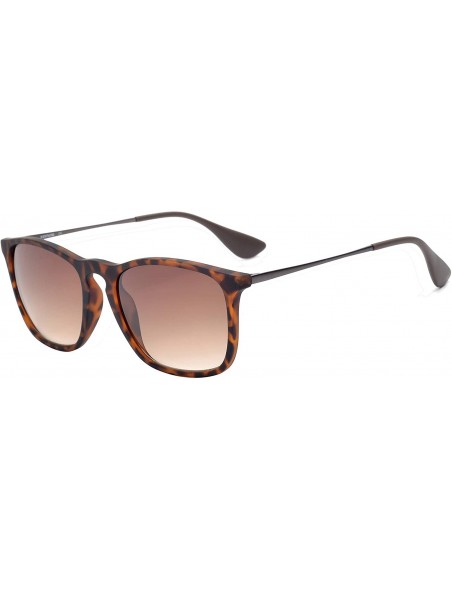 Square Sunglasses Resistant Lightweight Rectangular Protection - Tortoise/Gradient Brown - CL18K0AQ0LO $9.59