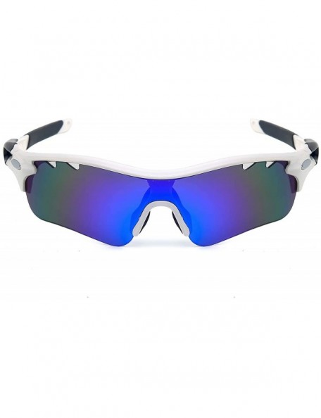 Sport Polarized Sunglasses Cycling Interchangeable Baseball - White - CB1960HC2KE $14.37