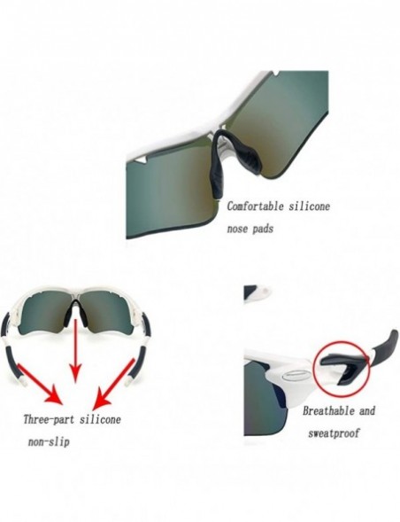 Sport Polarized Sunglasses Cycling Interchangeable Baseball - White - CB1960HC2KE $14.37