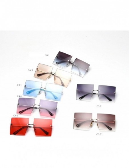 Square 2019 New Fashion Rimless oversized Square Sunglasses Women Sunshade glasses UV protection - Light Brown C20 - C518ZZ43...