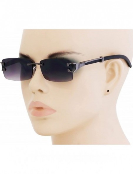 Rimless Mens Fashion Gold Stylish Glasses Clear Lens Rectangular Retro Rimless Tinted Sunglasses for Women - C518Z4YS04W $10.61