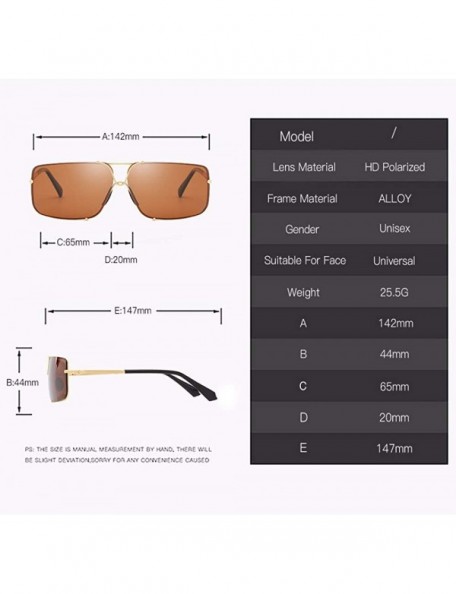 Aviator Men's Polarization Classic Frameless Sunglasses Ring Square Glasses Fishing Lens Driving Lens - C - CD18QO3WA6Y $43.74