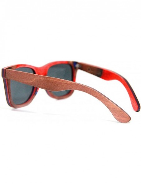 Wayfarer Wood Sunglasses for Men and Women. 100% Maple Wood - Brown - CA18DZQW7QA $47.79