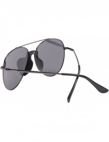 Square Unisex Mens Womens Polarised Aviator Sunglasses 80s Retro Celebrity Shades - Dark Grey - Black - C718EICG620 $30.64