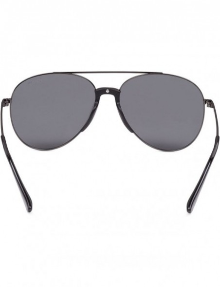 Square Unisex Mens Womens Polarised Aviator Sunglasses 80s Retro Celebrity Shades - Dark Grey - Black - C718EICG620 $30.64