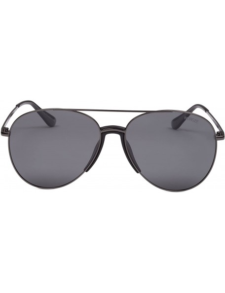 Square Unisex Mens Womens Polarised Aviator Sunglasses 80s Retro Celebrity Shades - Dark Grey - Black - C718EICG620 $30.64