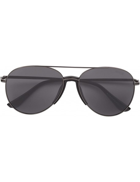 Square Unisex Mens Womens Polarised Aviator Sunglasses 80s Retro Celebrity Shades - Dark Grey - Black - C718EICG620 $30.64