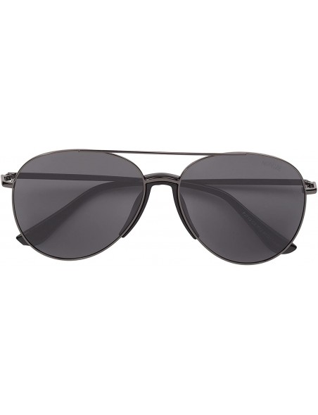 Square Unisex Mens Womens Polarised Aviator Sunglasses 80s Retro Celebrity Shades - Dark Grey - Black - C718EICG620 $30.64