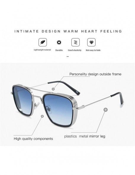 Aviator Square Frame Sunglasses Trendy Glasses for Women Superstar - Silvergrey - CT18AY2C4U7 $10.31