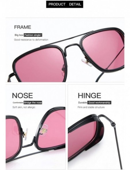 Aviator Square Frame Sunglasses Trendy Glasses for Women Superstar - Silvergrey - CT18AY2C4U7 $10.31