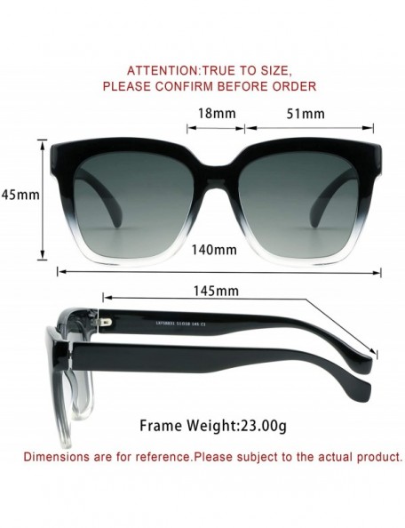 Square Oversize Polarized Sunglasses-UV400 Protection-Retro for Men/Women - Anne - C818ZX920AH $22.69