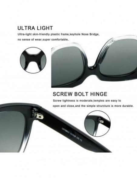 Square Oversize Polarized Sunglasses-UV400 Protection-Retro for Men/Women - Anne - C818ZX920AH $22.69