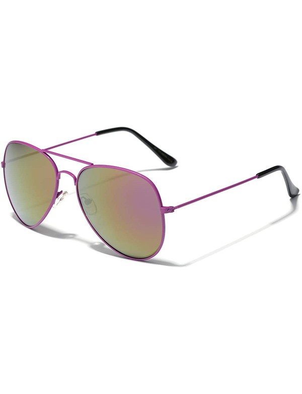 Aviator Neon Frame Original Aviator Style Sunglasses PURPLE - CN11P3QZXOB $9.80