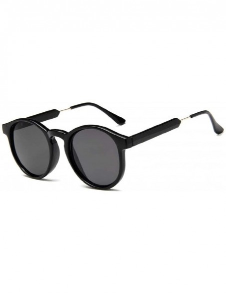 Oversized Retro Round Sunglasses Women Men Brand Design Transparent Female Sun glasses - 1 - CP18W7ID7DH $19.03