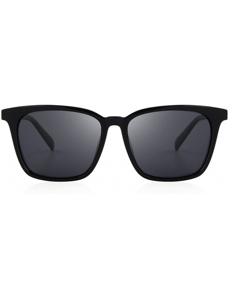 Oversized Men Polarized Sunglasses for Women Fashion Sun glasses UV Protection S8219 - Black - CD186C69KOG $16.58