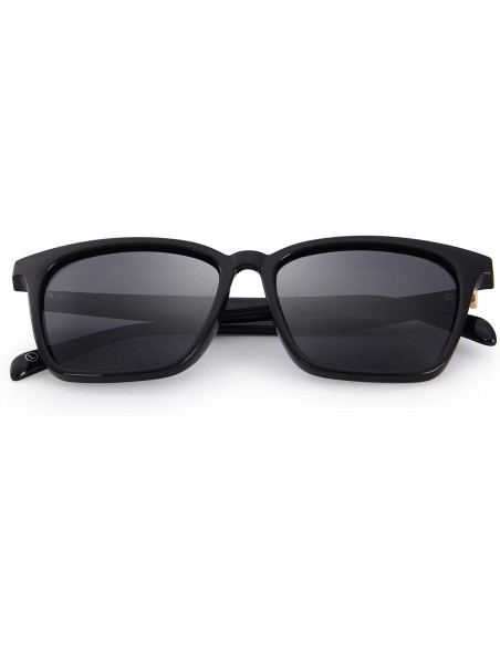 Oversized Men Polarized Sunglasses for Women Fashion Sun glasses UV Protection S8219 - Black - CD186C69KOG $16.58