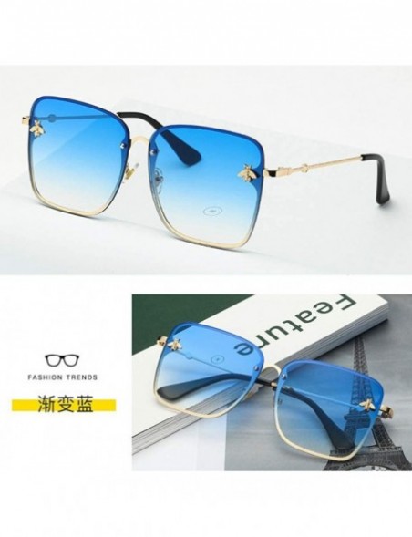 Square Square Metal Sunglasses Retro Sunglasses for Men and Women - 6 - CM198QZCC2O $25.89