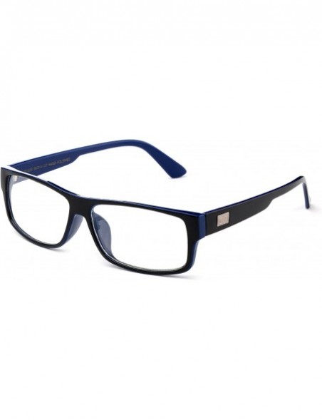 Oversized "Kayden" Retro Unisex Plastic Fashion Clear Lens Glasses - Black/Navy - CU11CJ48JBT $9.44