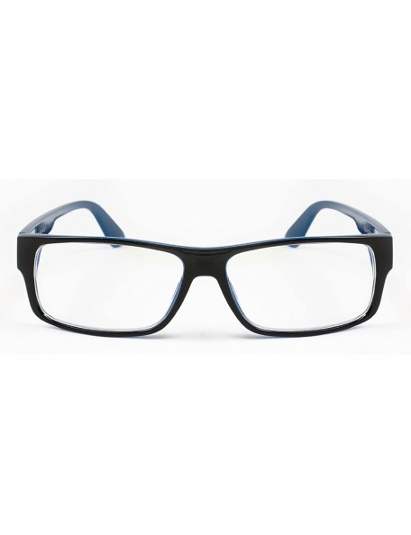 Oversized "Kayden" Retro Unisex Plastic Fashion Clear Lens Glasses - Black/Navy - CU11CJ48JBT $9.44