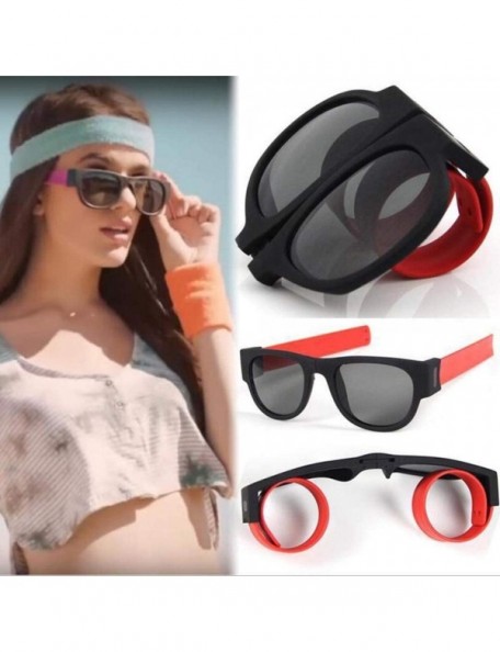 Round Vintage Sunglasses-Creative Wristband Glasses Polarized Driving Goggles - Red - C118RCR9NGZ $8.15