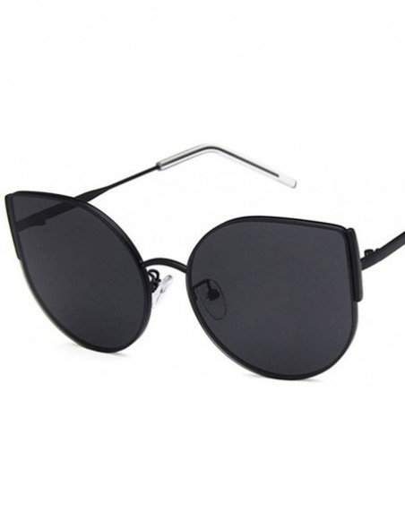 Oval Unisex Sunglasses Retro Black Red Grey Drive Holiday Oval Non-Polarized UV400 - Black Grey - CD18RH6S2N2 $8.09