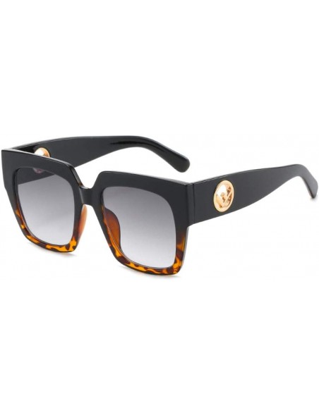 Square Sunglasses Vintage Glasses Stylish - Tea - CZ197CT86KC $21.28