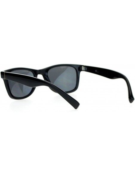 Square Unisex Square Sunglasses Designer Fashion Horn Rim Frame UV 400 - Black - CB1884XQYKG $11.21