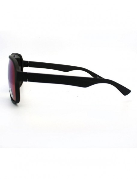 Aviator Reflective Lens Plastic Aviator Flat Top Sport Sunglasses - CA11D7OT0D1 $12.40