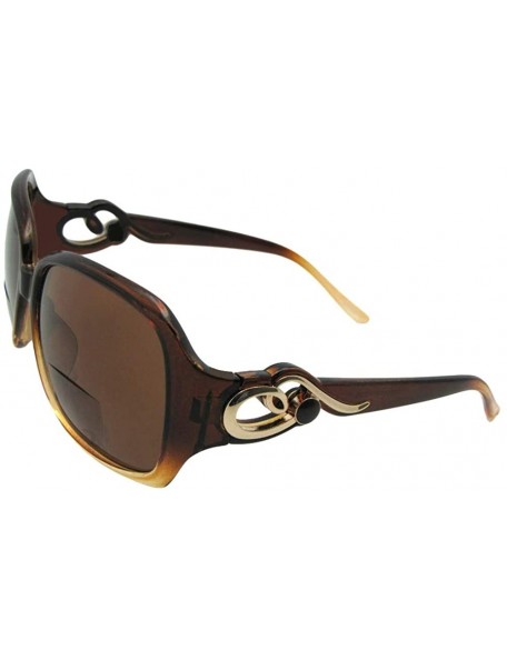 Rectangular Fashion Bifocal Sunglasses For Women B119 - Two Tone Brown-brown Lenses - CM197556XHI $17.68