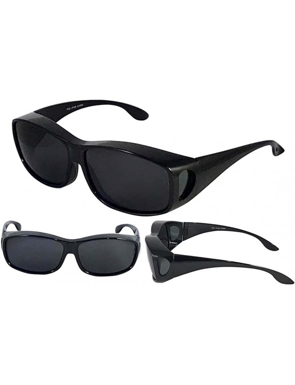 Oval Polarized Fit Over Sunglasses Cover Wrap Driving Anti Glare(GOOD PRICE)- 14.99 - Black - CA18886E7RT $11.76