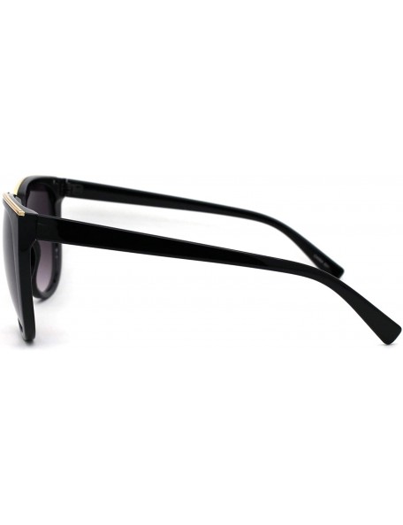 Oversized Womens V Flat Top Oversize Cat Eye Plastic Sunglasses - Black Smoke - C619624O377 $11.93