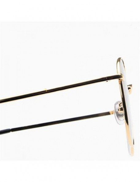 Aviator 2019 Vintage Large Frame Women Sunglasses Lady Luxury Retro Metal BlackBlue - Goldpink - CO18Y3N862I $9.12