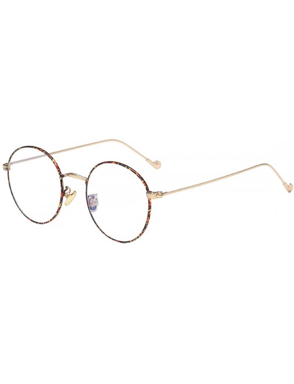 Round Man woman Retro Harajuku Nearsighted Glasses Myopia Flat Mirror Glasses - Leopard - C01978M94O8 $24.04