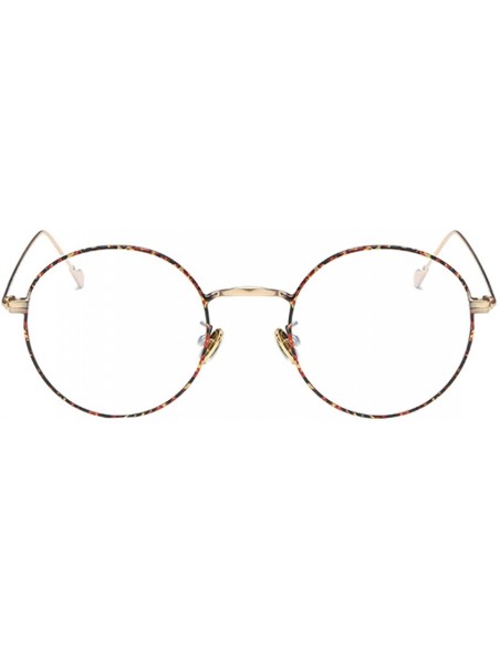 Round Man woman Retro Harajuku Nearsighted Glasses Myopia Flat Mirror Glasses - Leopard - C01978M94O8 $24.04