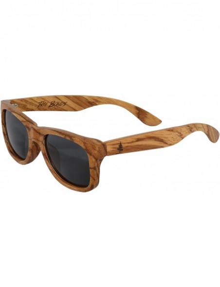 Wayfarer The Bondi by Spruce - Polarized Zebra Wood Floating Sunglasses - CZ12GXO70SD $27.31