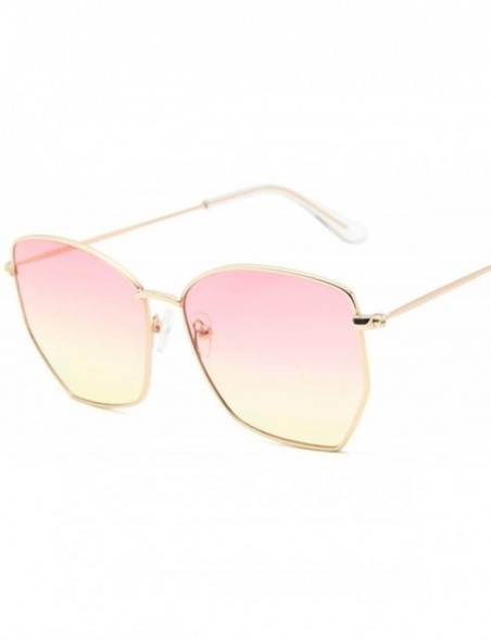 Round Fashion Vintage Sunglasses Lens Sun Glasses Women Retro Polygon Luxury Mirror Metal Frame Oversized - 6 - CF198ZTAXGQ $...