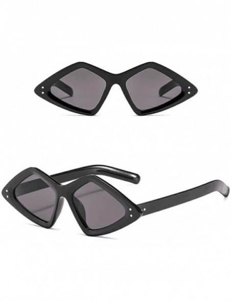 Aviator Unisex Irregular Diamond Shaped Fashion Lightweight Polarized Sunglasses - Black - C3196M4YKWH $7.09