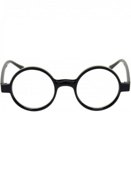 Round Unisex Retro Circle Lens Plastic Frame Round Clear Lens Eye Glasses - Black - CM11Q60YVAJ $12.88