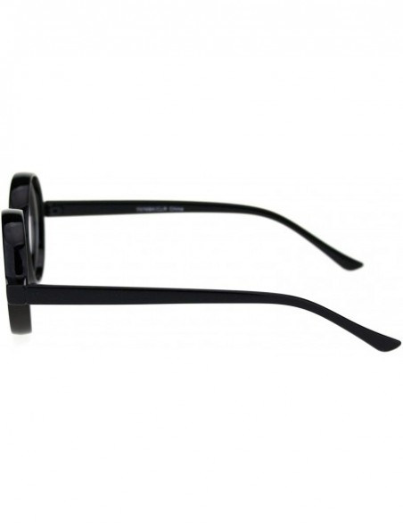 Round Unisex Retro Circle Lens Plastic Frame Round Clear Lens Eye Glasses - Black - CM11Q60YVAJ $12.88