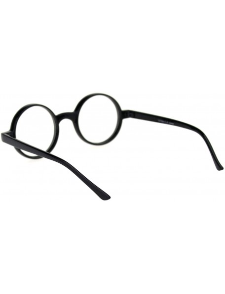 Round Unisex Retro Circle Lens Plastic Frame Round Clear Lens Eye Glasses - Black - CM11Q60YVAJ $12.88