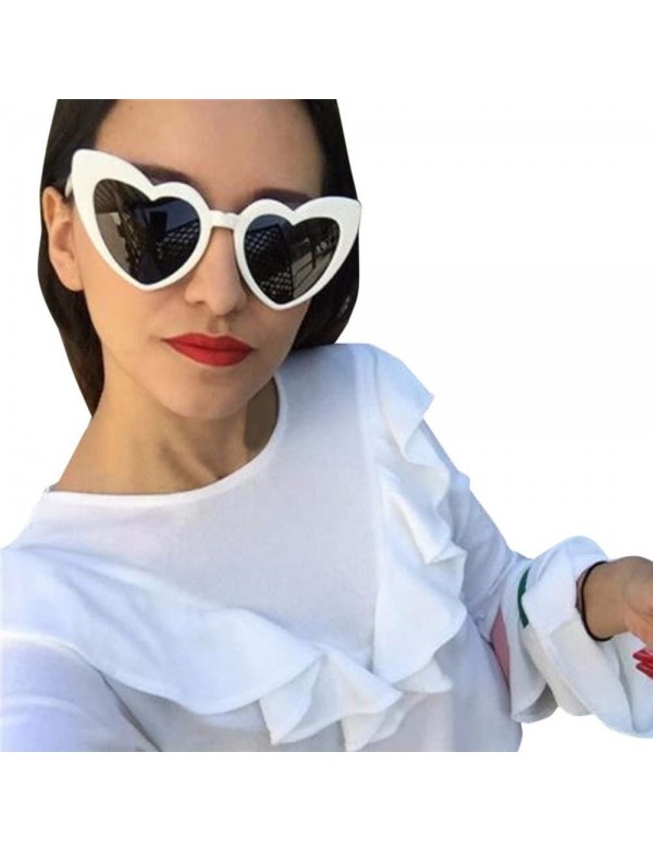 Wayfarer Heart Shaped Retro Cateye Sunglasses for Women-Transparent Candy Color Glasses Tinted Eyewear Thick Slices - A - CH1...