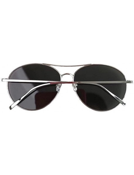 Aviator Classic Aviator Mirrored Flat Lens Sunglasses Metal Frame UV400 - Silver - CC18G49H0OW $25.97