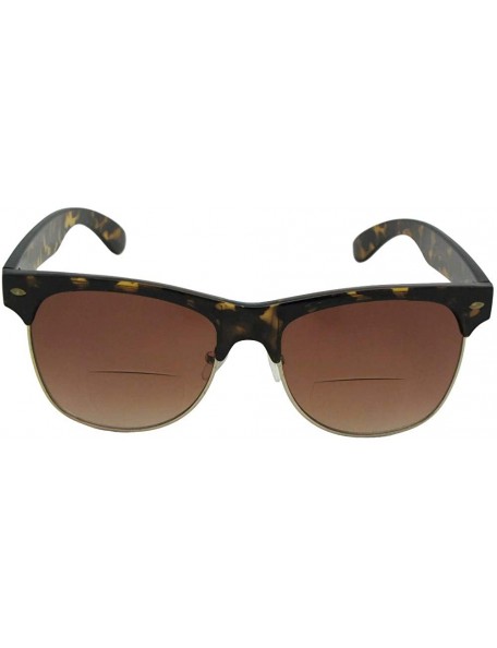 Wayfarer Big Retro Frame Bifocal Sunglass For Men B38 - Tortoise/Clear Frame Brown Lens - C318KI2G6Y9 $13.90