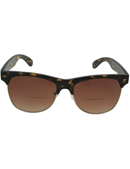 Wayfarer Big Retro Frame Bifocal Sunglass For Men B38 - Tortoise/Clear Frame Brown Lens - C318KI2G6Y9 $13.90