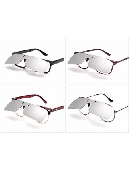 Semi-rimless Men Cool TAC UV400 Polarized Clip On Glasses Sunglasses For Women - Silver - CQ17AYWK4UO $11.20